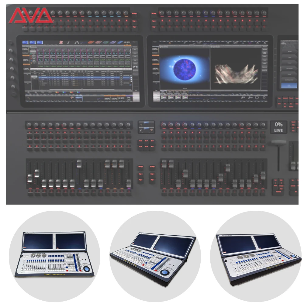 Console Dmx 512 double écran tactile Tiger Plus, éclairage de scène, éclairage Dmx, contrôleur DJ facile à utiliser