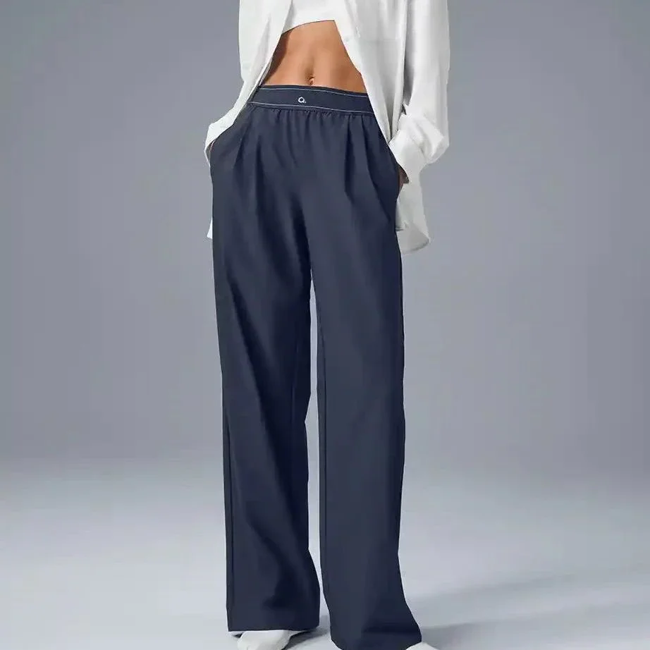 

2025 Suit Pants Suit Up Trouser Sports High Waisted Straight Leg Wide Pants Women's Casual Outdoor Comfortable Loose Suit Pants