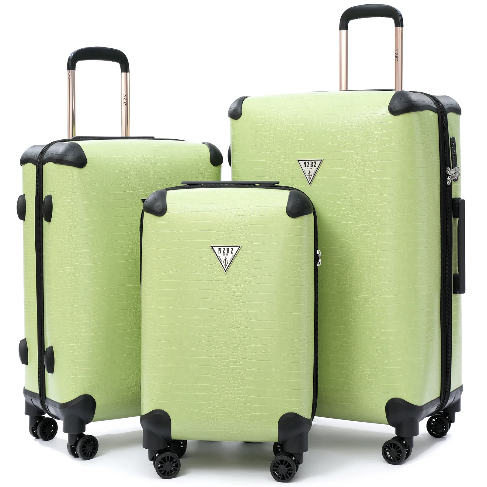 

urecity Faux Leather Handmade Luxury Luggage Set 20inch & 24inch & 28inch Luggage Travel Suitcase Set