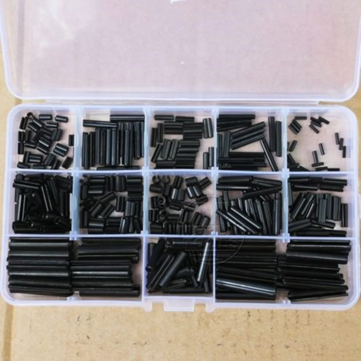 

360Pcs Steel Split Spring Dowel Tension Roll Pin Metal Hardware Assortment Kit