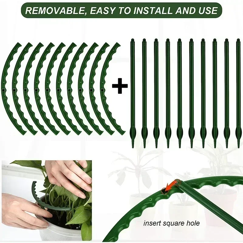 Semi Circular Plant Support RingTomato Pepper Greenhouse Gardening Sturdy Plastic Plant Stake Holder Vegetable Flower Growth Aid