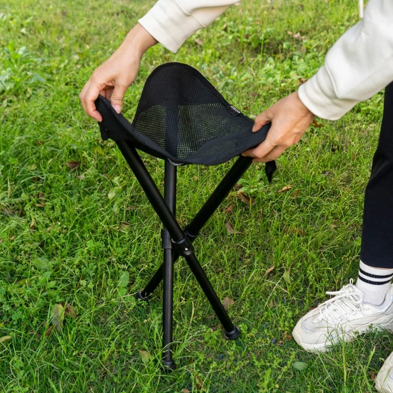 Folding Camping Tripod Stools, Portable 3 Legs Tall Slacker Chair Tripod Seat With Storage Bag For Outdoor Hiking Hunting