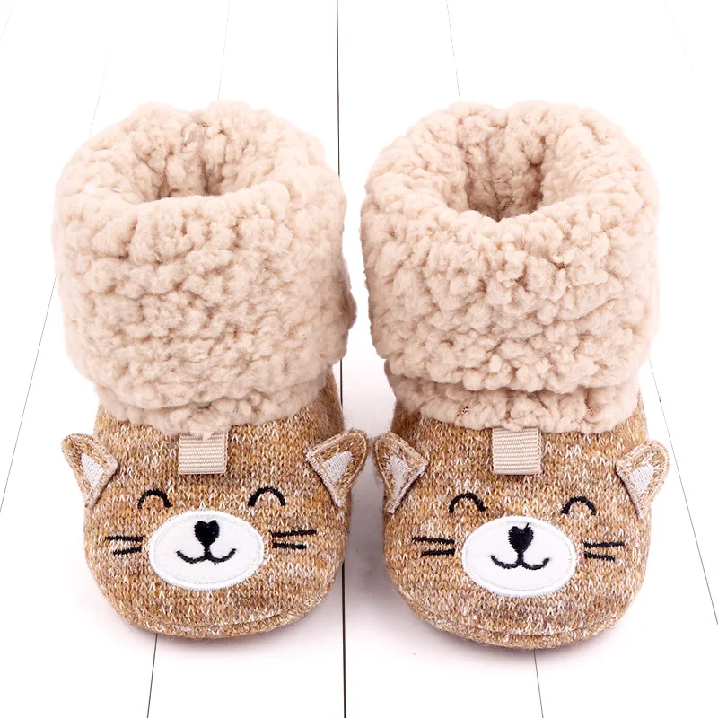 Winter Autumn Newborn Baby Girls Boys Booties Plush Snow Boots Infant Cute Animal Flower Warm Cotton Shoes Toddler Fashion Shoes