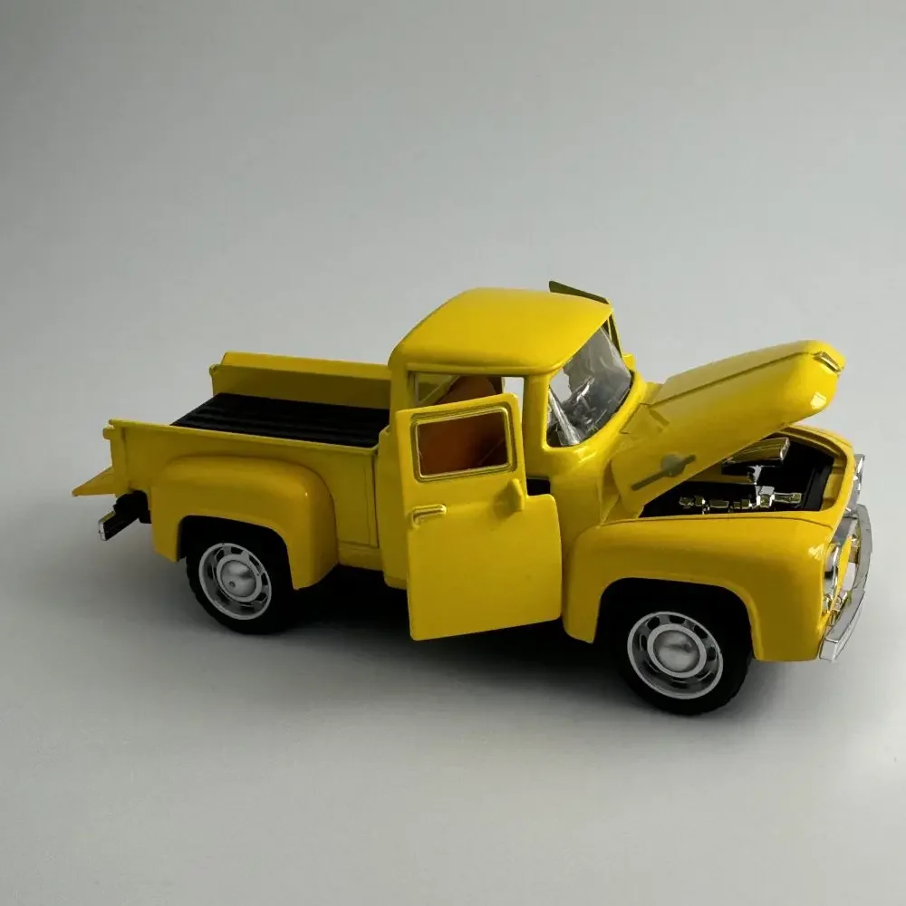 Modelo de camión de Metal rojo, Mini colección de coches fundidos a presión de aleación Vintage, decoración para niños, juguetes de Navidad de Año Nuevo, regalo