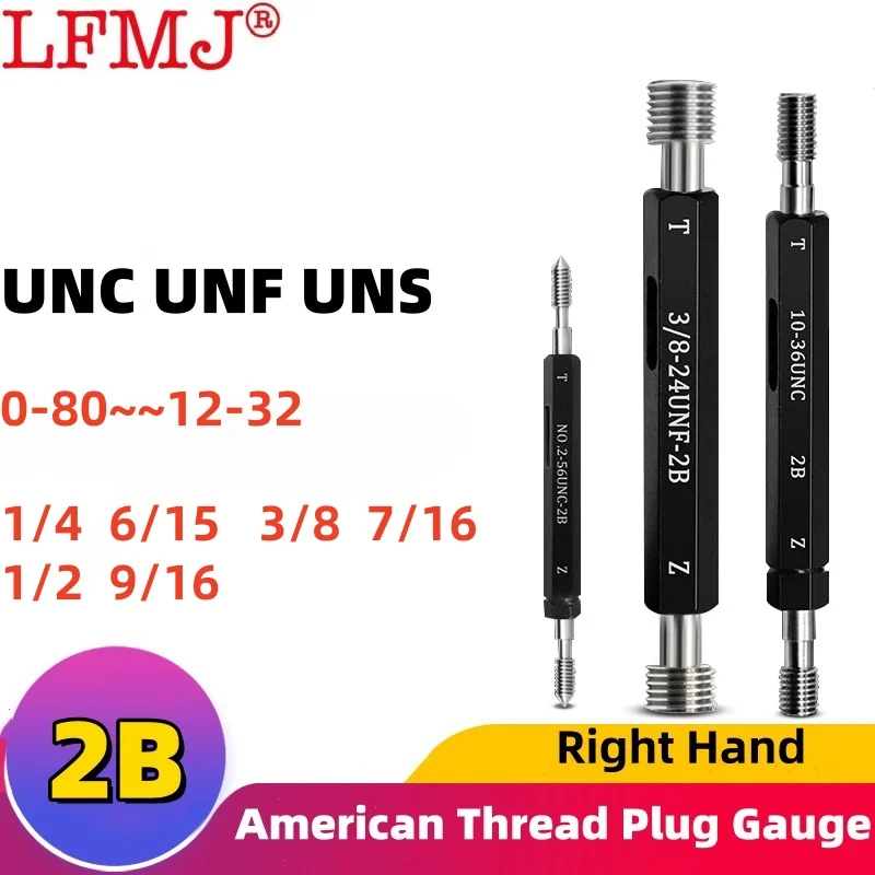 

1PCS 2B UNC UNF UNS Steel Mer-cury Gage American Standard Fine Thread Plug Gauge U0-80 -10-32 12-32 1/4 6/15 3/8 7/16 1/2 9/16