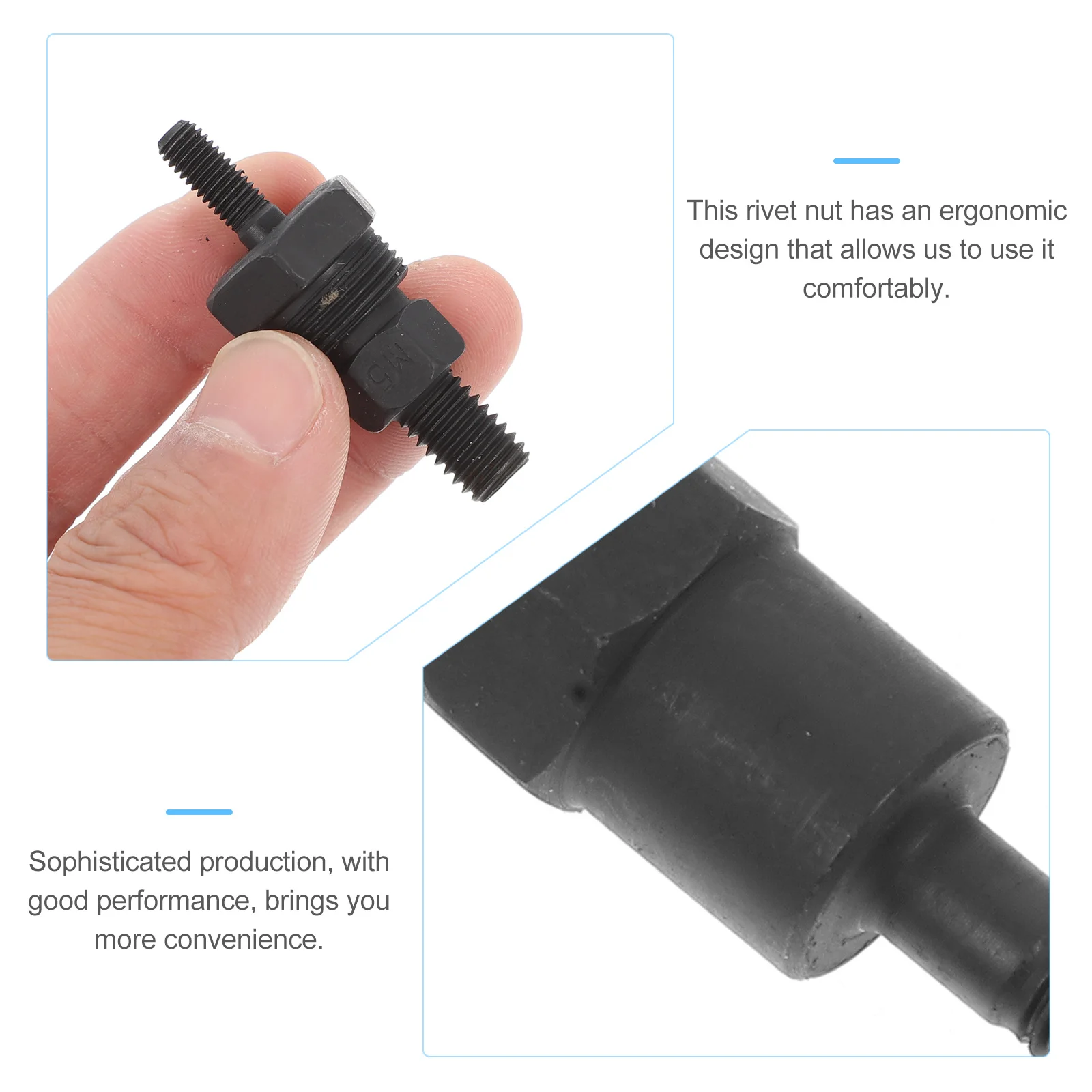 Rivet Nut Mandrel Nose Piece Steel Rivet Tip Spare Part for Auto Manufacturing Durable Replacement Riveter Tool