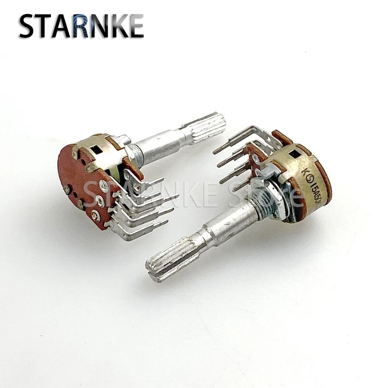 2PCS Type 16 Double Potentiometer 6-pin Inner bend, A50K Speaker Amplifier Speaker Volume Adjustment