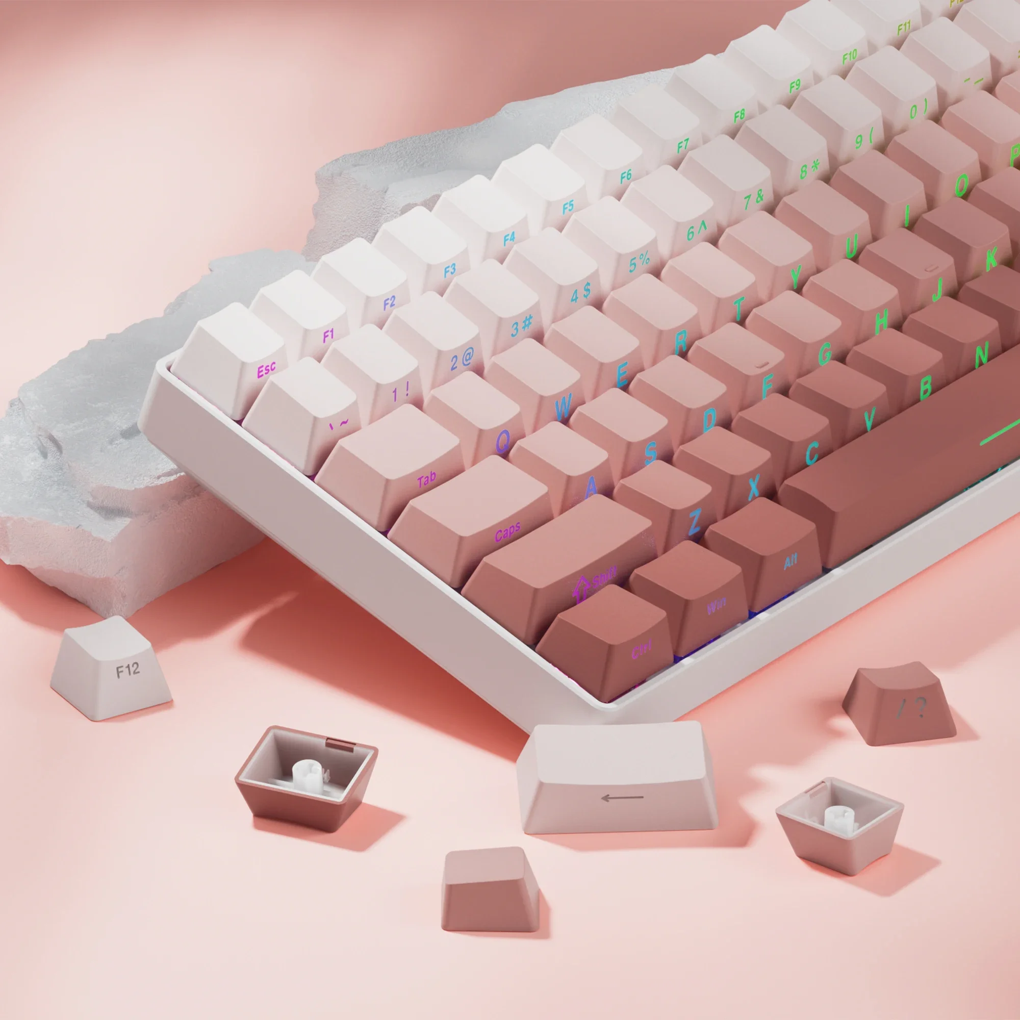 

Keycaps Double Shot Keycaps Cherry Profile 136 Keys for MX Switches Gaming Keyboard