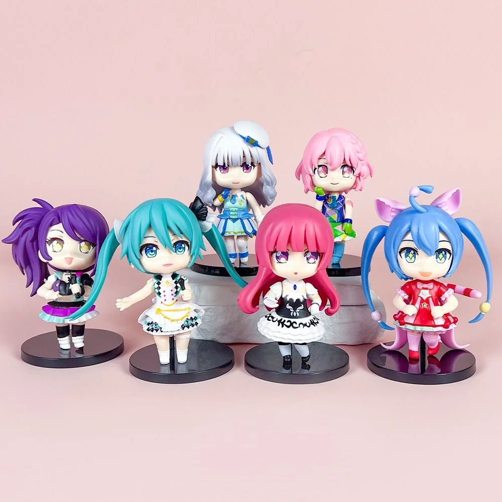 1/6 Stück Neue 9cm Japan Anime Hatsune Miku Luka Actionfiguren PVC-Puppenmodell Spielzeug Handgefertigte schöne Mädchen-Sammlerstücke Geschenke