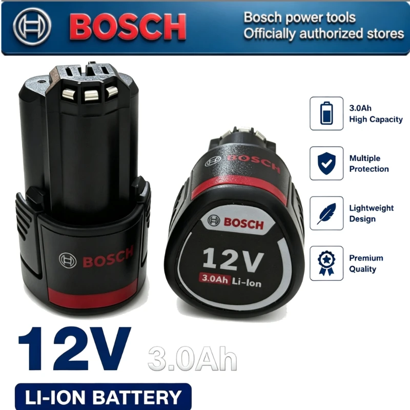 100% Original Bosch 12V 3.0Ah High‑Density Lithium‑ion Battery,BAT411 BAT411A BAT412 BAT412A BAT413With Battery Charger Included