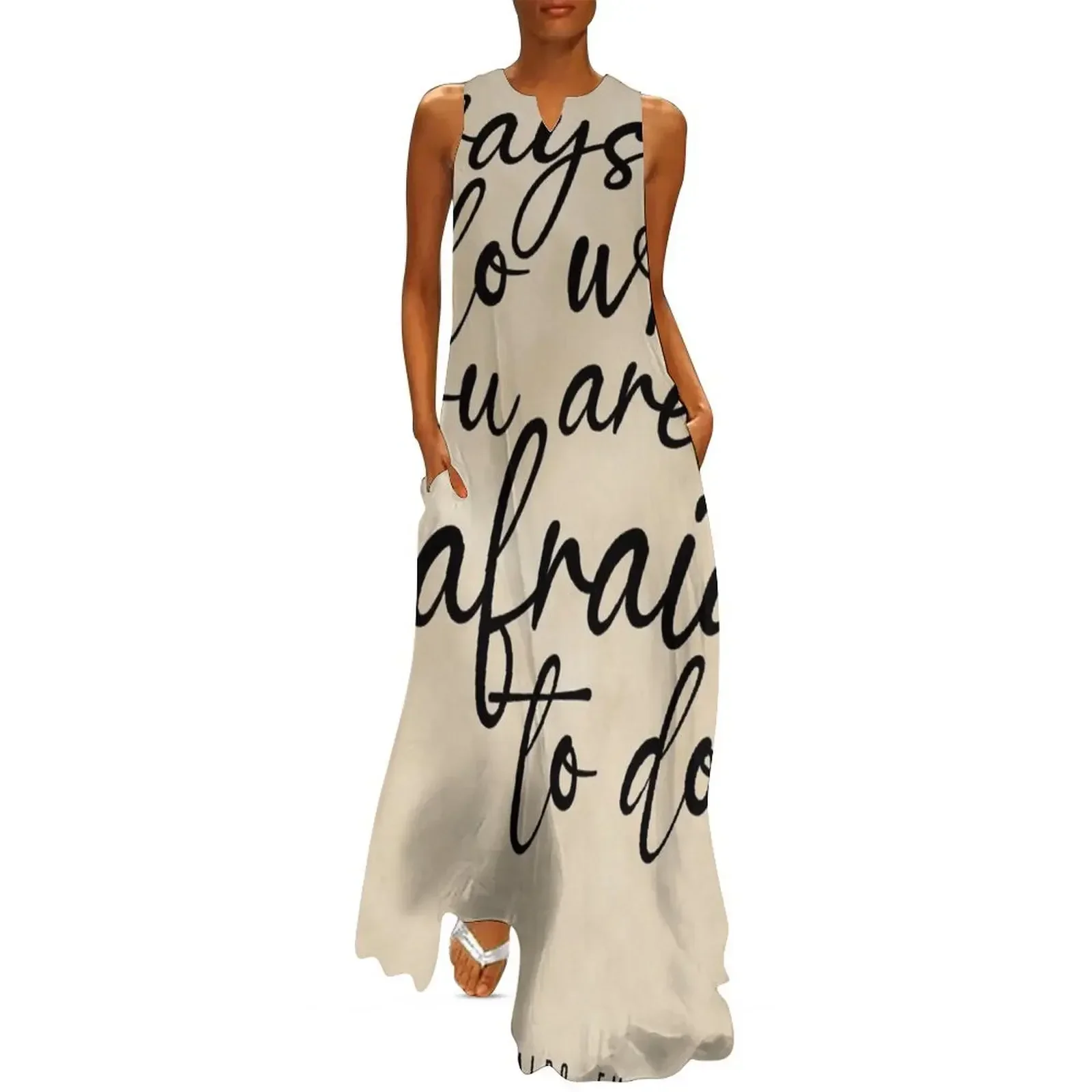 

Always do what you are afraid to do, Ralph Waldo Emerson Quote, Literature Typography Print, Vintage Long Dress clothes Dress