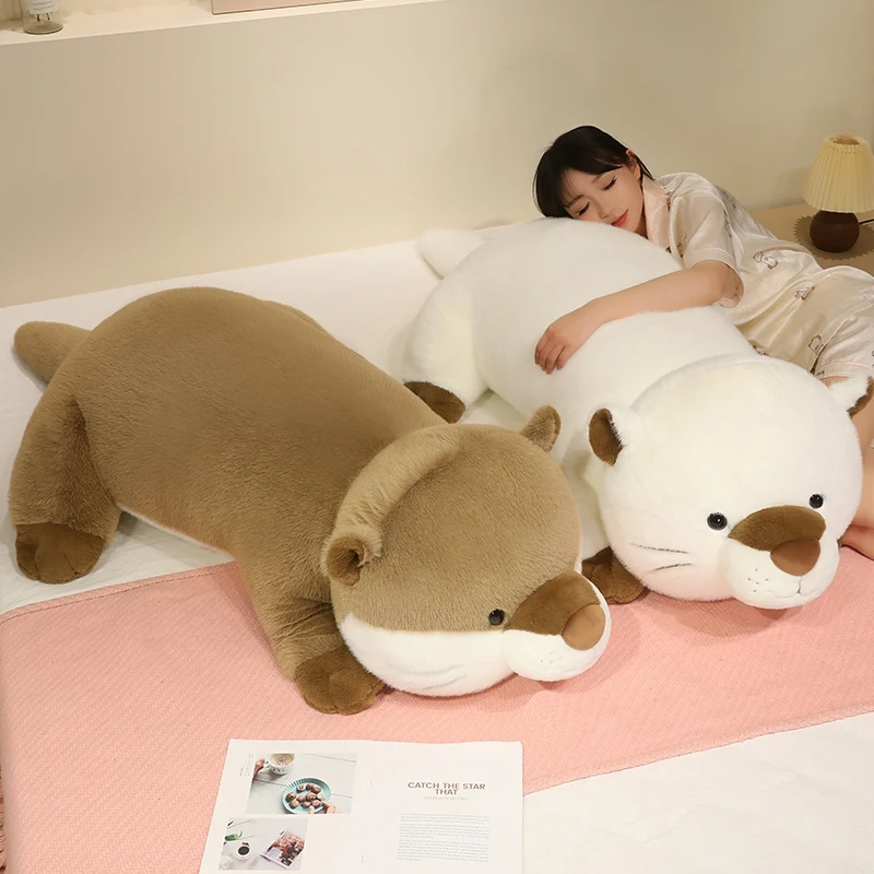 

70-120cm Big Kawaii Cartoon Sea Creature Sea Otter Plush Doll Pillow Long Otter Stuffed Animal Birthday Gift For Boys And Girls