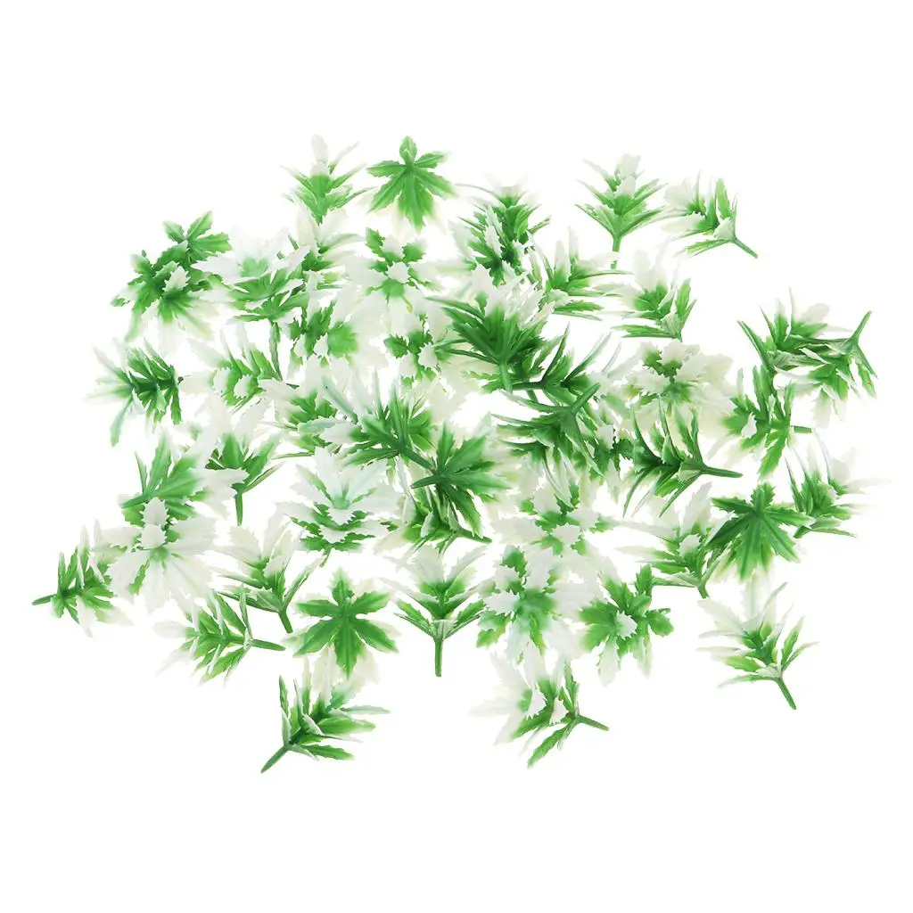 50 Pcs Model Trees Weeds for Architecture Train Railway Wargame Park