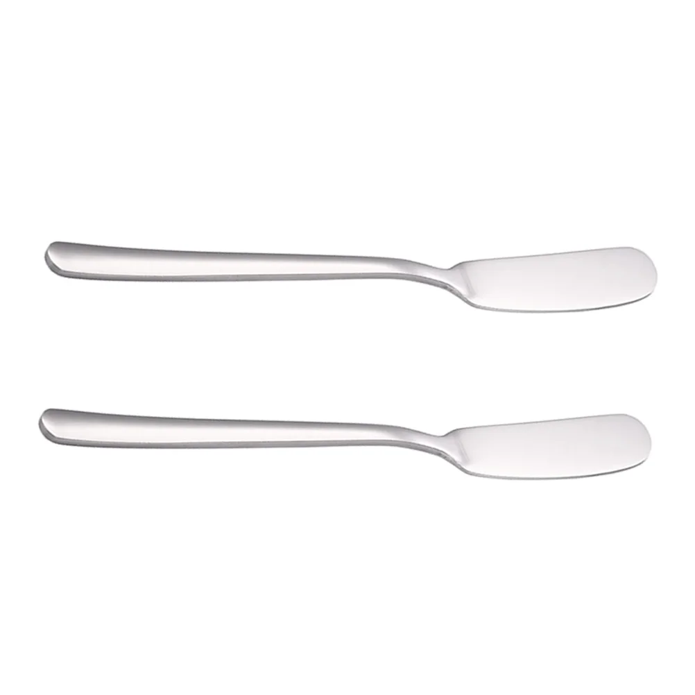 

2Pcs Stainless Steel Butter Spreader Heavy Duty Spread Knife for Butter Cream Cheese Pastry Cake Decoration Use