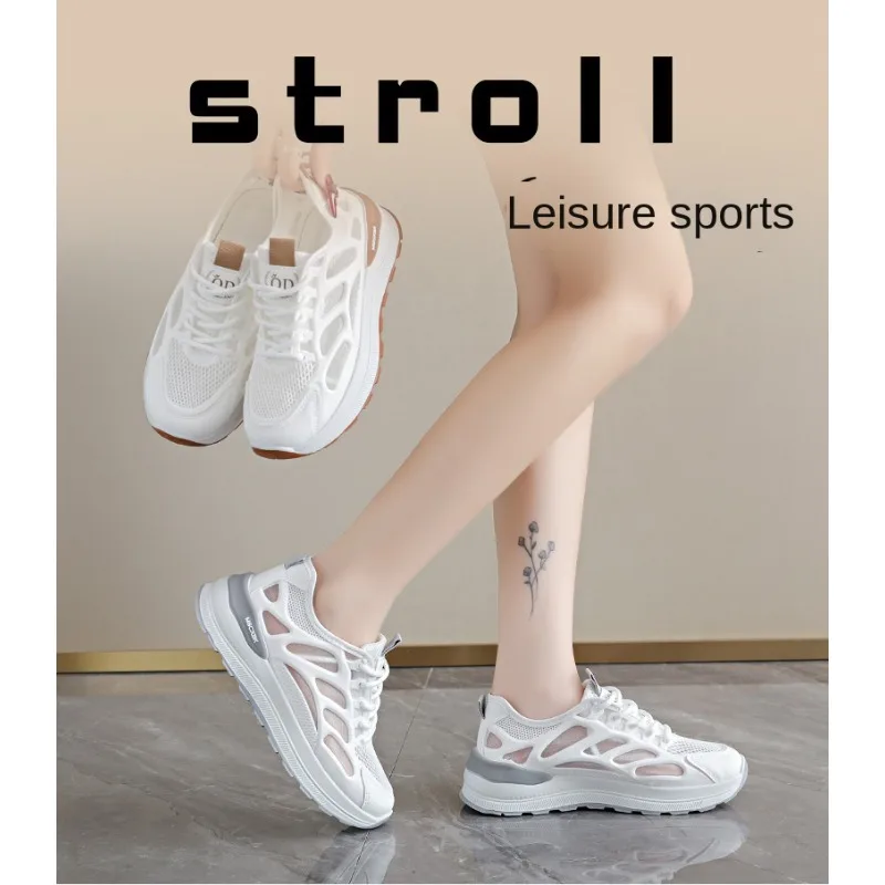 

Summer Breathable Women's Shoes with Large Mesh Hole Anti-Odor Soft Bottom Anti-Slip Wear-Resistant Lightweight Casual Net Shoes