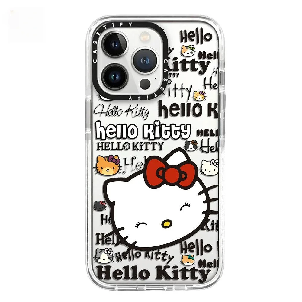 Sanrio  Hello Kitty Avatar Iphone Case Cartoon Girl Sticker All-Inclusive Soft Protection Case for IPhone16 15 14 13 12 Promax