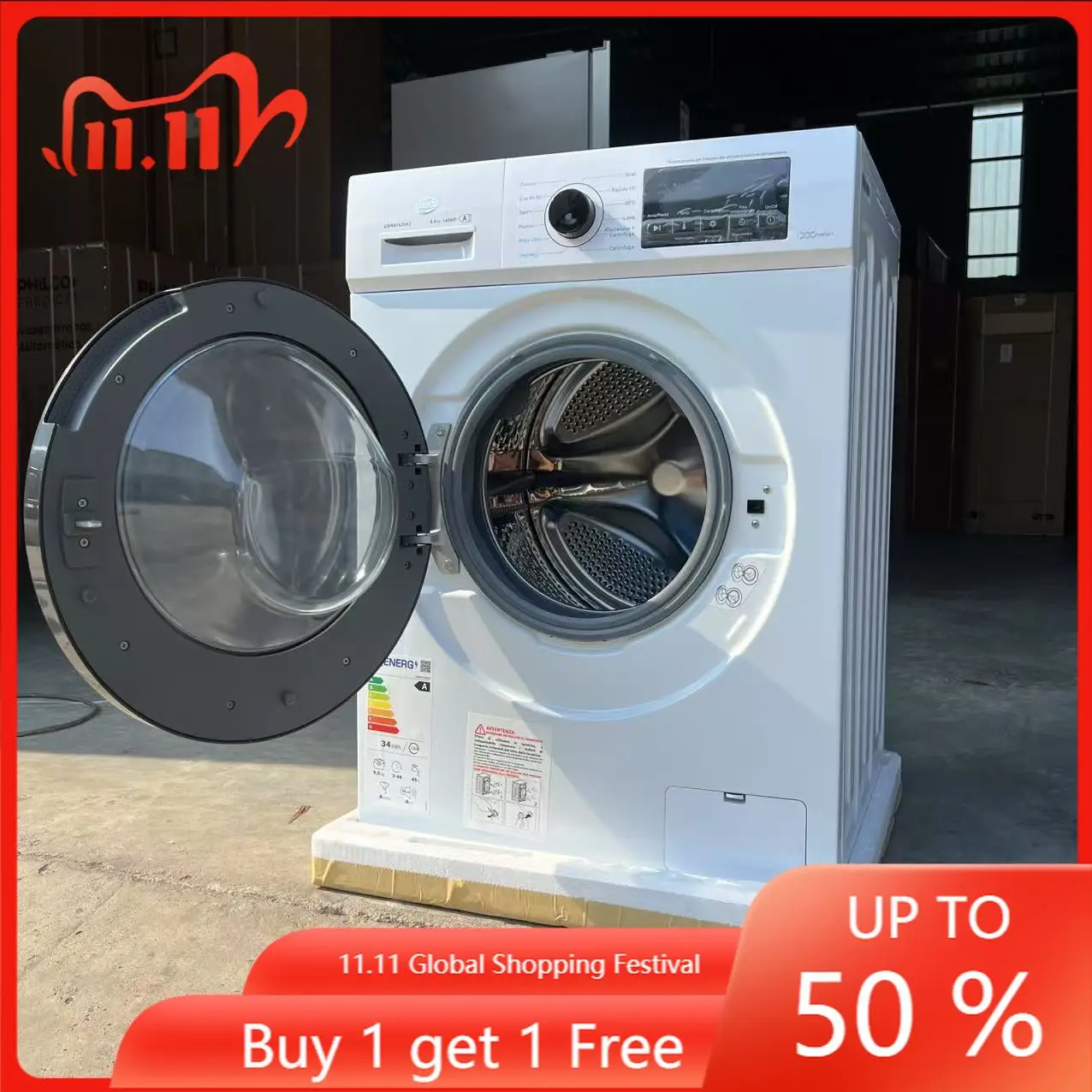 STLFFactory Supply 9KG Front Loading Washer Machine Cheap Price EU Standard Italy DAYA 1400RPM Inverter Motor 15mins Quick Wash