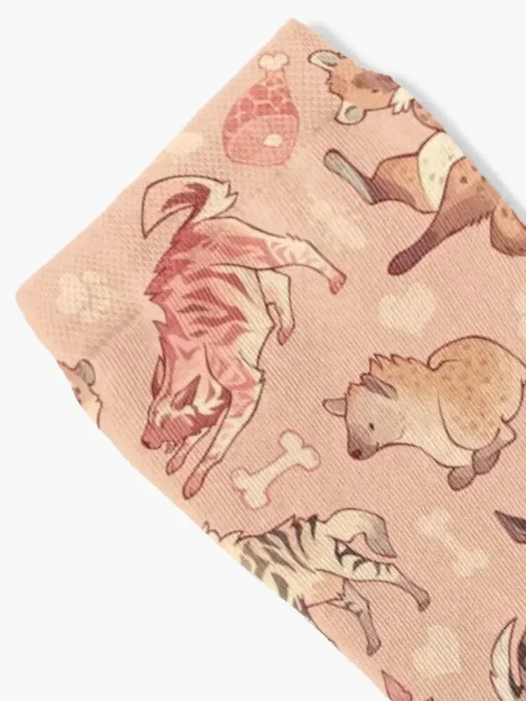 Hyenas in orange Socks anti-slip aesthetic Christmas Rugby Woman Socks Men's