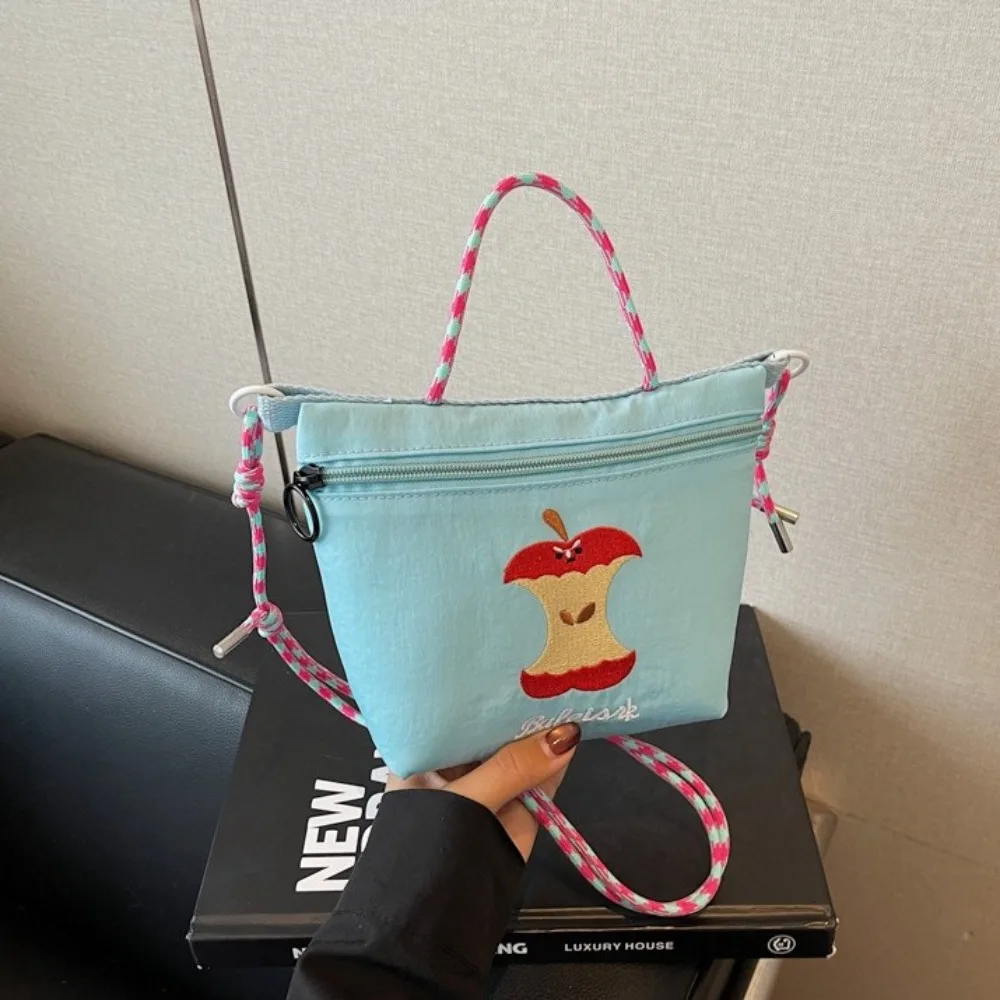 

Embroidered Embroidery Shoulder Bag Cartoon Storage Bag Nylon Shopping Bag Japanese Style Handbag Phone Crossbody Bag Student