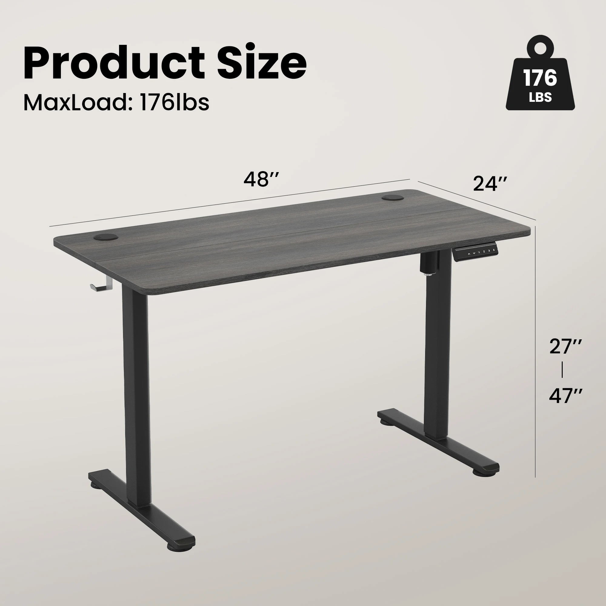 STARY Electric Standing Desk Adjustable Height Sit Stand Home Office Desk with Splice Board