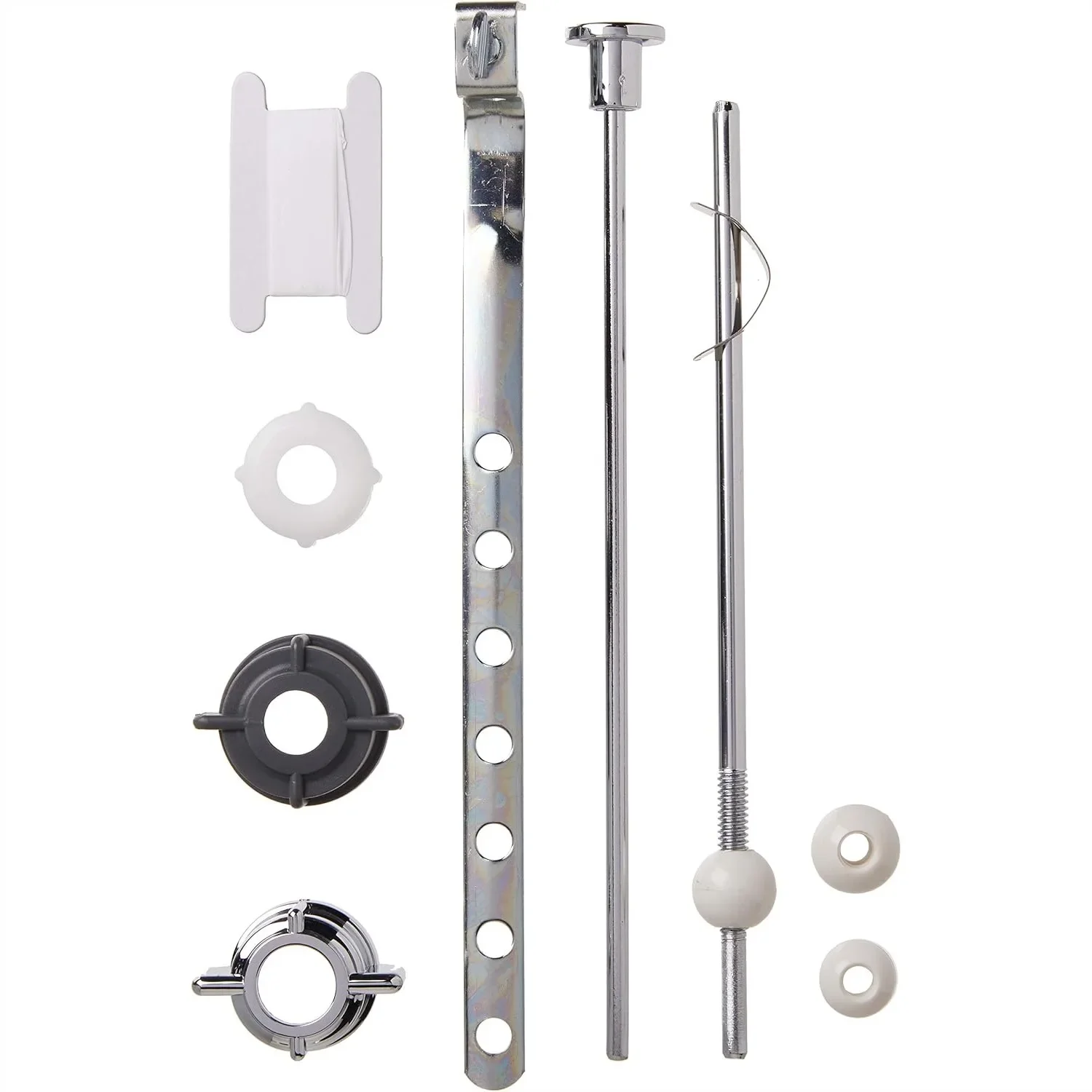 

Universal Pop-Up Drain Repair Kit with Threaded Adjustable Ball Rod, 3 Nuts and Gasket for Most Standard Drains, Chrome Finish