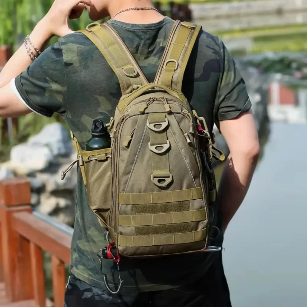New Fishing Bag Folding Shoulder Chest Bag Large Capacity Outdoor Fishing Tackle Backpack Tackle Storage Travel Carry Bags
