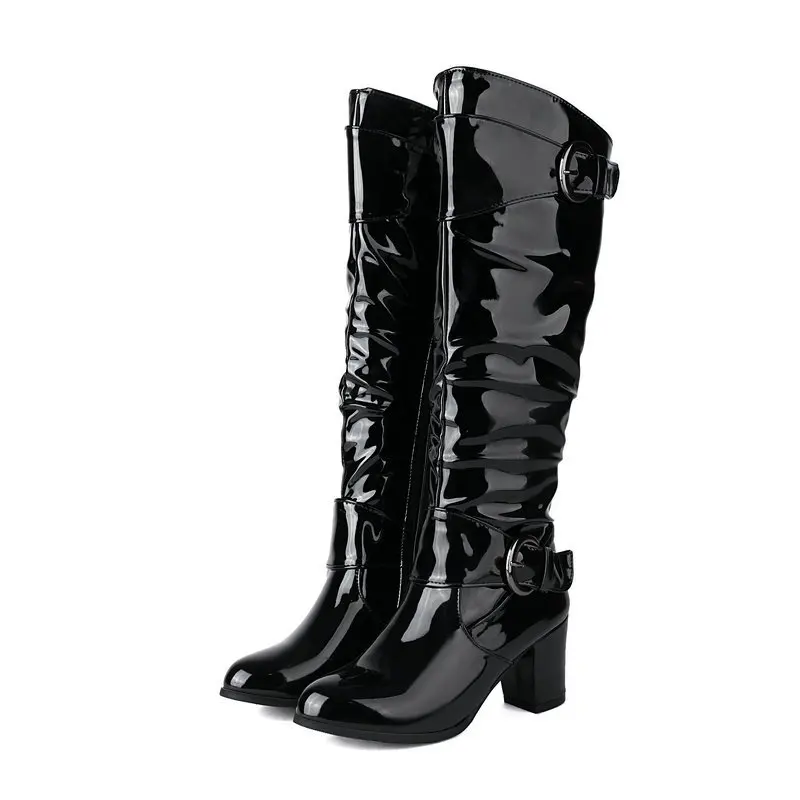 Botas de borracha femininas calçados de inverno tamancos plataforma pointe sapatos sexy coxa salto alto alta sexy chuva 2024 stiletto couro poi