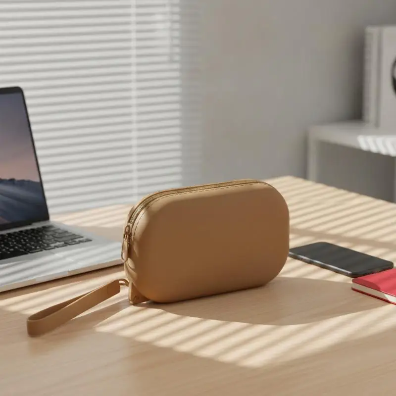 Silicone Smooth Zipper Earphone Bag Wallet Cosmetic Organizer Coin Purse Women