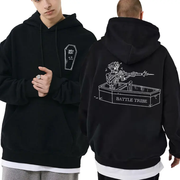 Vintage Skeleton Hoodies Forward Observations Group Battle Tribe From The Grave Pull Over Print Hoodie Male Oversized Sweatshirt