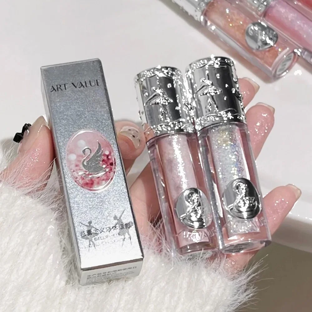 스팽글 펄리 액체 아이섀도우 글리터 액체 아이섀도우 하이라이터 쉬머 라이잉 실크웜 브라이트닝 아이섀도우 리퀴드