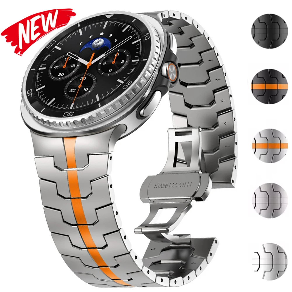 

No Gaps Metal Strap for Samsung Galaxy Watch 8 Classic 46mm 44mm 40mm Business Stainless Steel Band For Galaxy Watch8 Bracelet