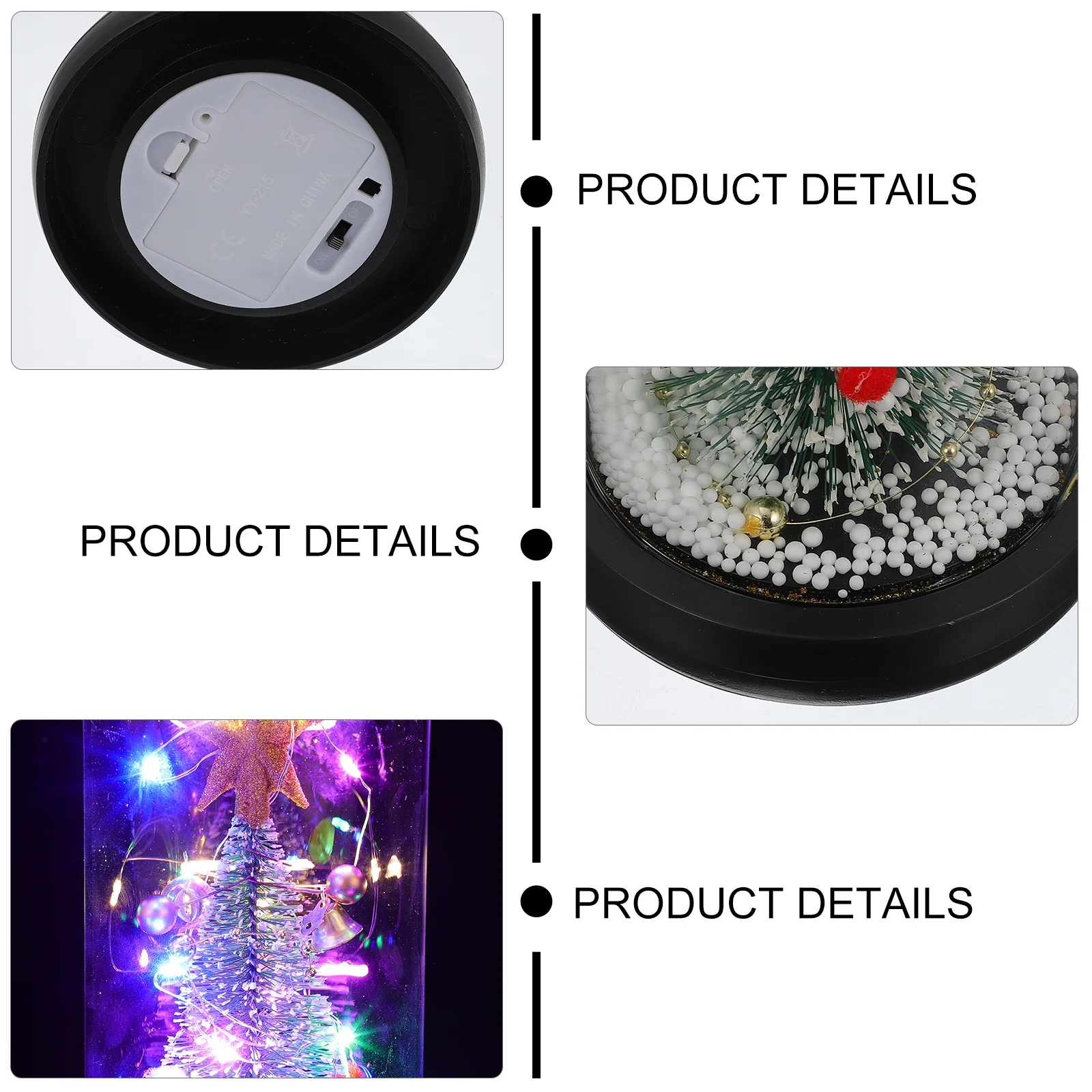 

1Pcs Glass Cover Christmas Tree Ornament Bright Color Lighted Tabletop Decor Romantic Party Decoration Star Christmas Tree