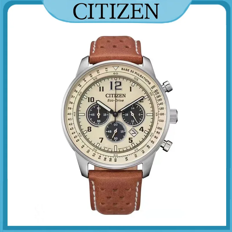 CITIZEN New FF Flight Series Men's Watch with Optical Energy Three Eyeskin and Steel Belt Military Style Casual Men's Watch