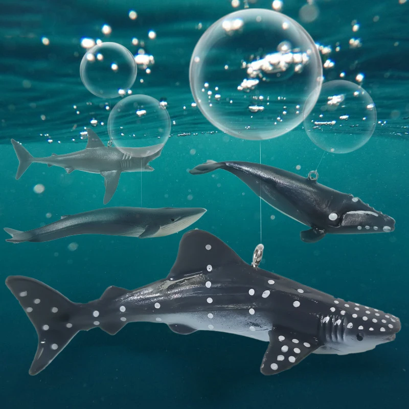 Creative Aquarium Decoration Accessories Decor Floating Ornaments Simulation Shark Whale Figurines Toys Miniature Models