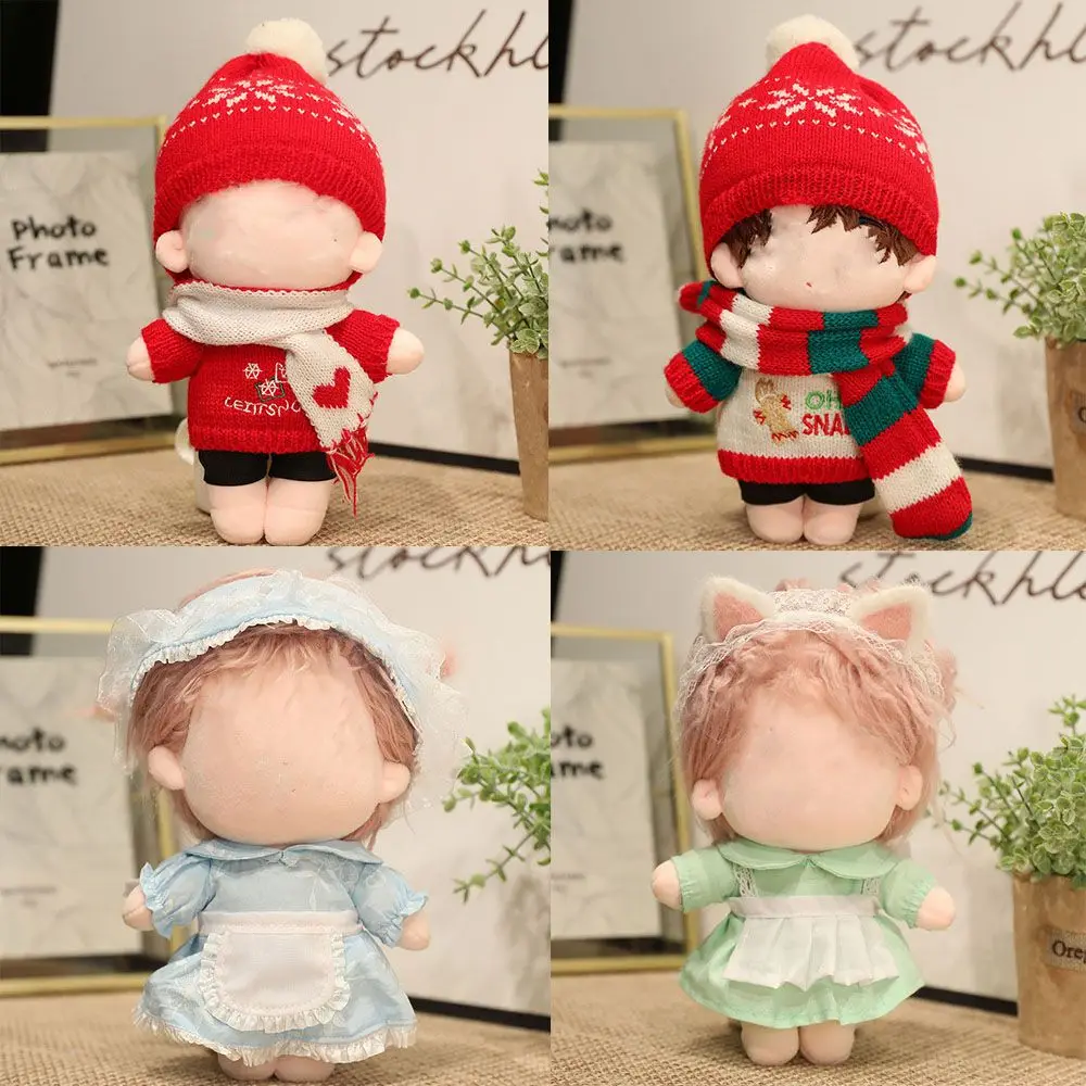 20cm Doll Clothes Vest Shorts Mini Sweater Clothes Hat For Cotton Stuffed Dolls Toys Accessories Idol Doll Outfit Clothes Suit