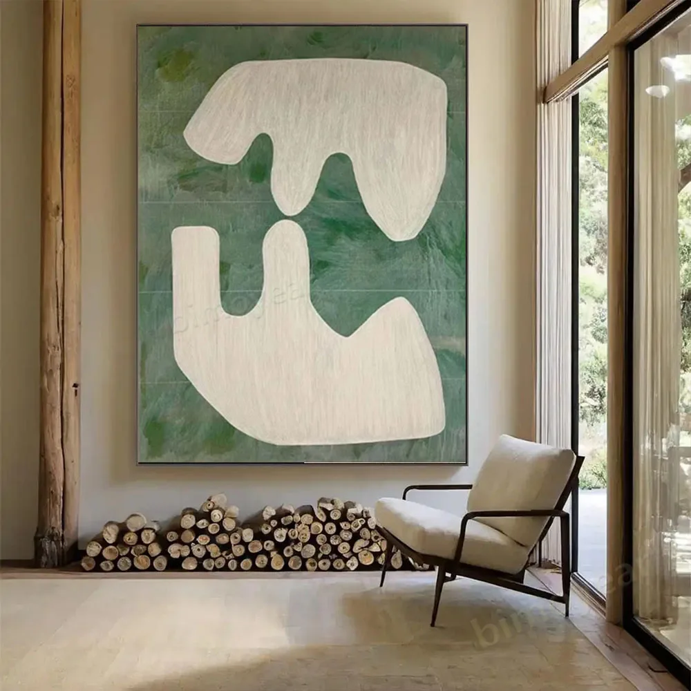 

100% hand drawn brown green abstract oil painting original wall painting home living room decoration paint interior aesthetics