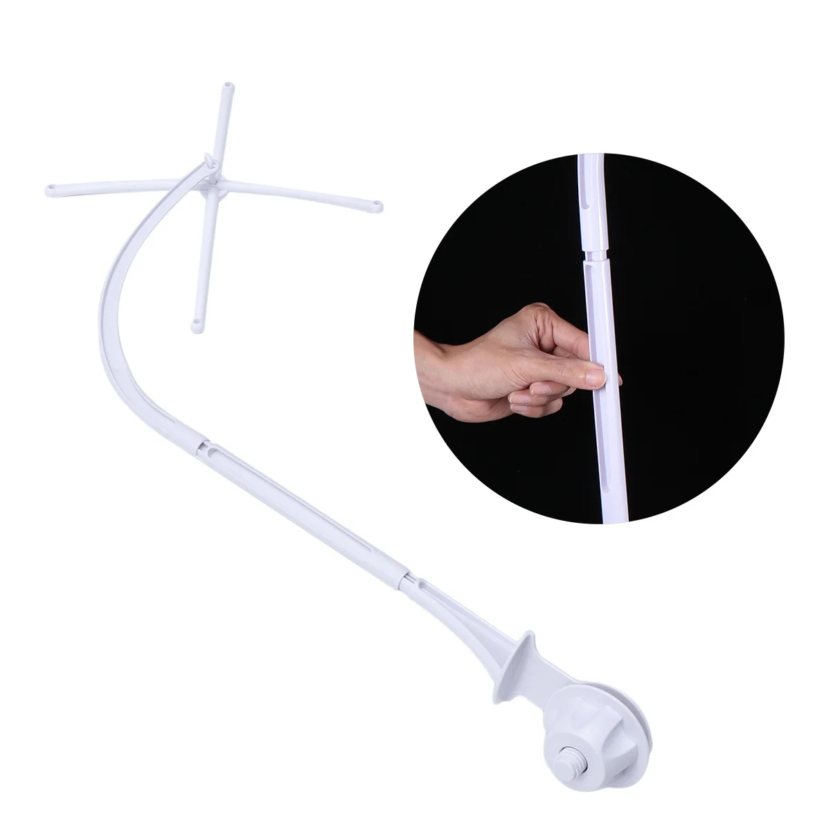 Baby Crib Mobile Bed Bell Arm Bracket Replacement 66cm White Universal Durable ABS 360 Degree Rotate Rack Holder Infant Music