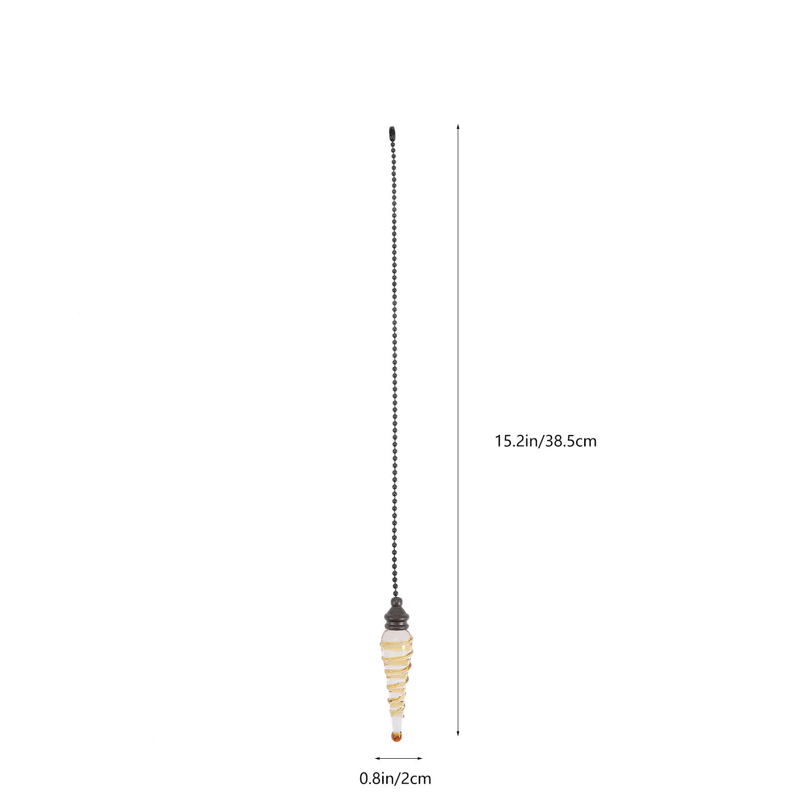 Decorative Fan Pull Chain Extender Premium Glass Metal Ceiling Light Pull Chain for Fans Bathroom Bedroom Living Room Accessory
