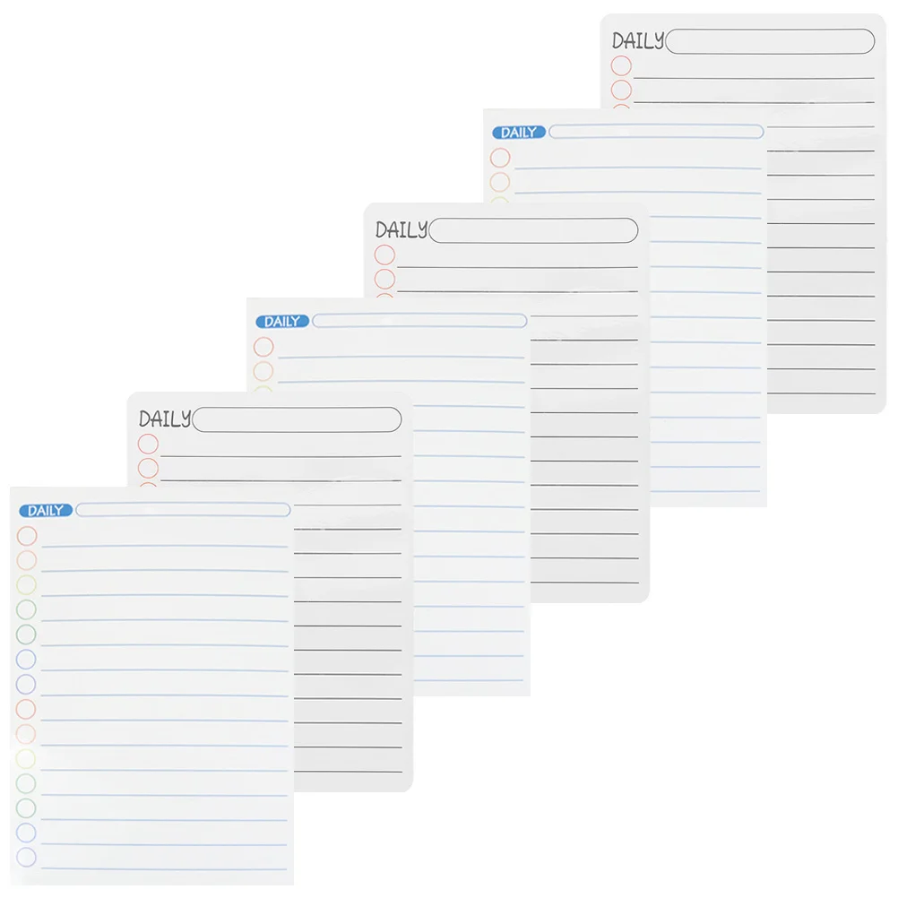 

6-листовая магнитная доска для планирования, еженедельник, доска для холодильника для ежедневного расписания, напоминание о домашнем применении, магнитный календарь на холодильник