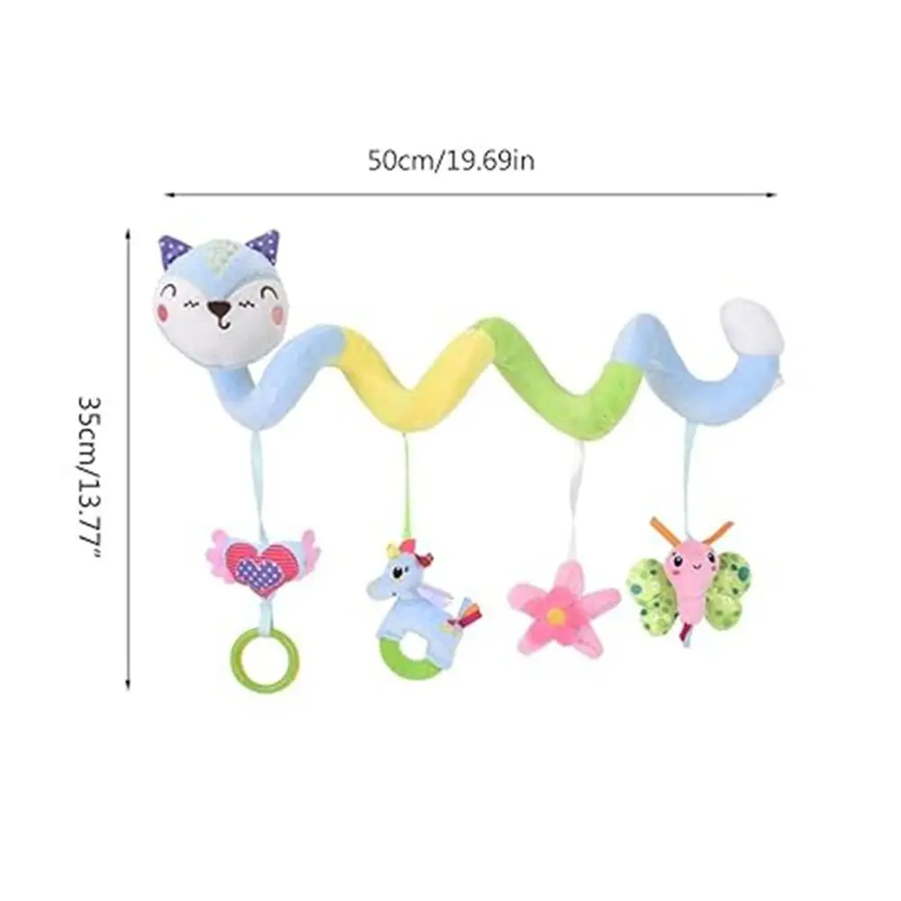 Plush Baby Spiral Plush Hanging Toys Musical Toy Soft Plush Hanging Rattle Cartoon Early Education Stroller Sensory Toy