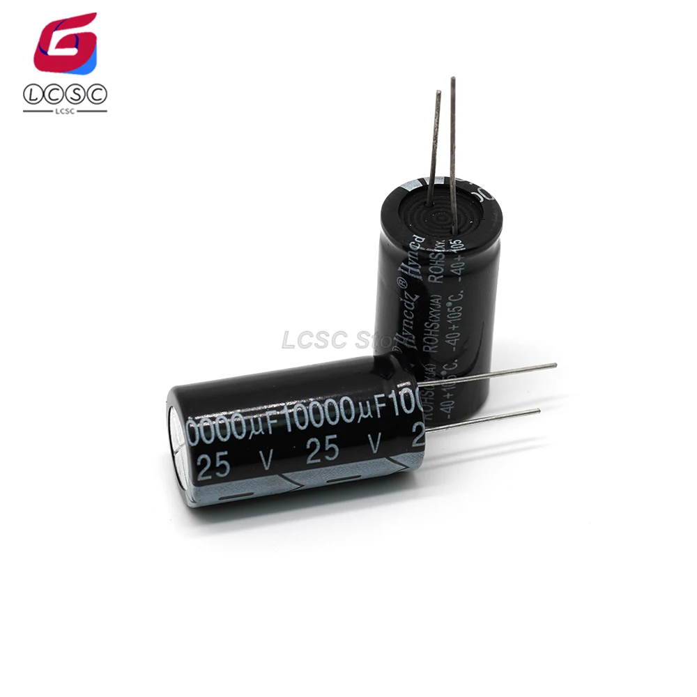 2Pcs/Lot Aluminum Electrolytic Capacitor 25V 10000UF Size 18x35mm Common Capacitors for Equipment Maintenance