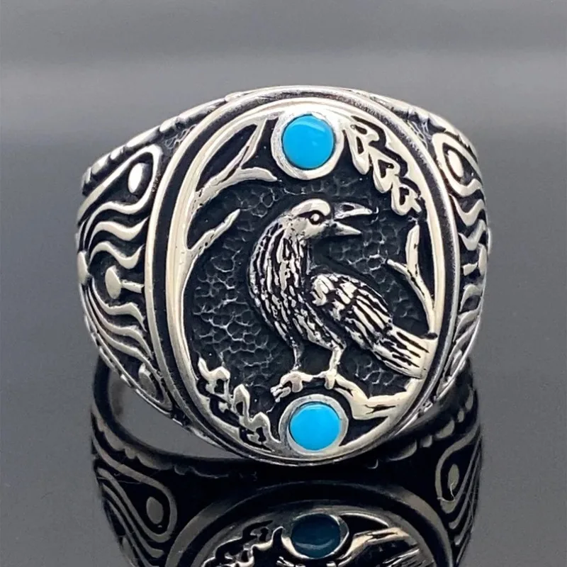 

Fashionable and Minimalist Bird Shaped Carved Alloy Inlaid Rhinestone Ring for Men