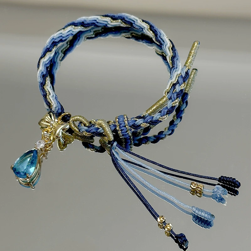 Game Genshin Impact Furina wanderer Zhongli Xiao Cosplay Prop Adjustable Rope Bracelet Jewelry Fans Birthday Gifts