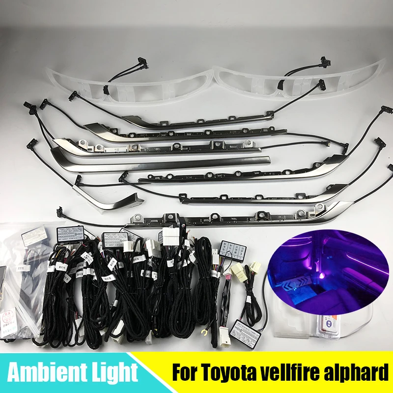 Ambient light  LHD/RHD car For Toyota vellfire alphard Led Inter door with chair light full set Car decorate light Both