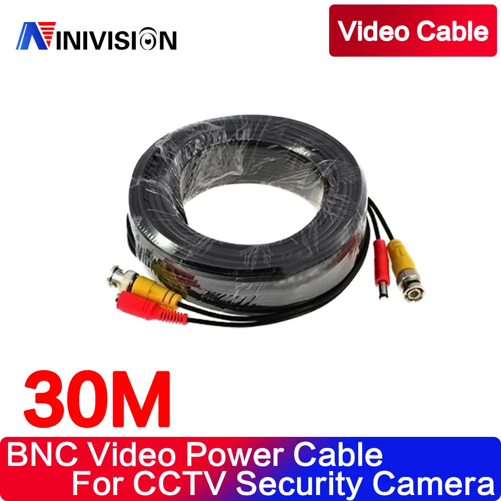 100FT cctv cable 30m BNC Video Power coaxial Cable bnc video output cable for cctv Security Camera