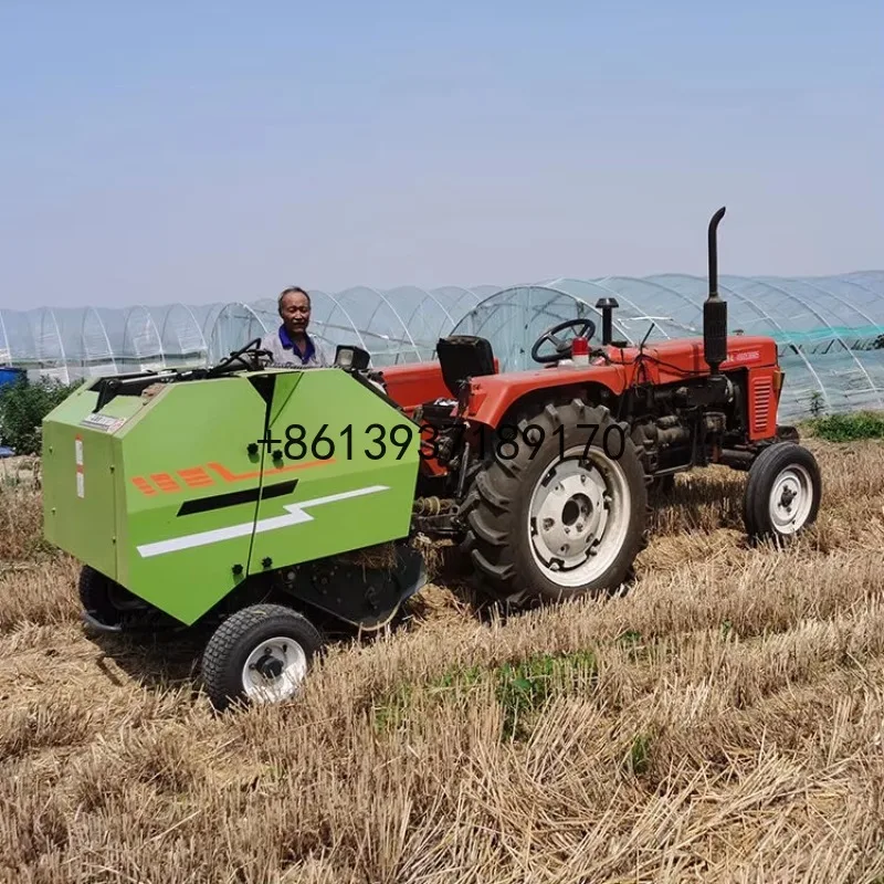 Multipurpose Hay and Straw Baling Machine Tractor Mini Hay Baler Machine Grass Round Baler Low Price