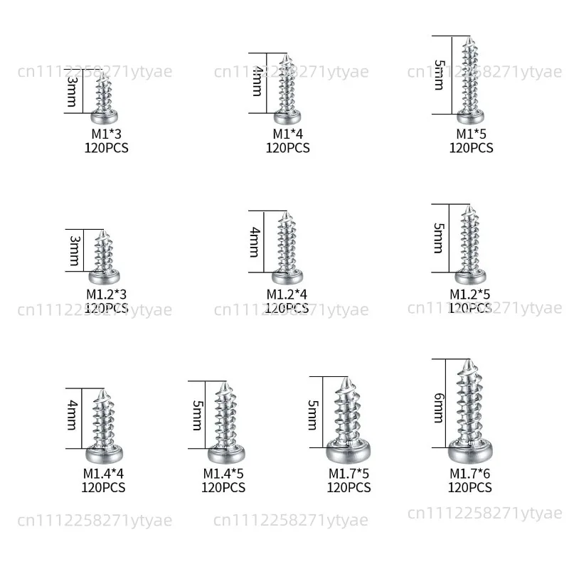 Sets Miniature Self-tapping Screws, Miniature Crosshead Metal Screws Classification Kit