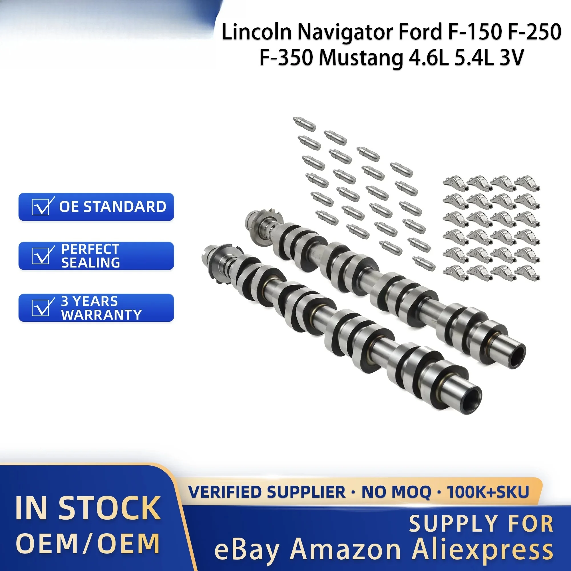 Camshaft Kit for Lincoln Navigator Ford F-150 F-250 F-350 Mustang 4.6L 5.4L 3V 2005-2009 5L1Z6500A 5L1Z6250BB 5L1Z6500A
