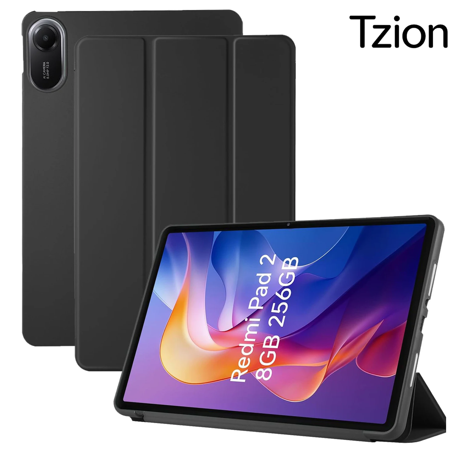 

Tablet Case for Xiaomi Redmi Pad 2 11-inch 2025 Tri-Fold Magnetic Flip Stand Case,PU Leather Flip Smart Cover,Soft Silicone Back