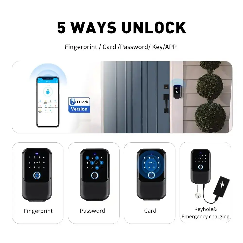 Sleuteldoos Outdoor Waterdichte Veilige Beveiliging Tuya Of Ttlock Vingerafdruk Bluetooth Wifi Digitale Opbergdoos Muurbevestiging Smart Lockbox